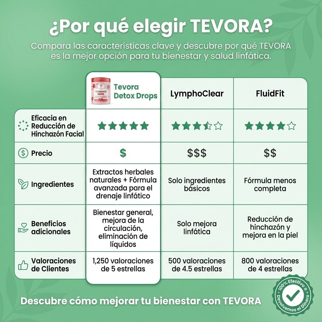 TEVORA Detox Drops™  - Reduce la Hinchazón Facial en Días